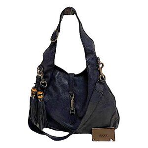 Vintage Gucci Jackie Black Leather Hobo Bag